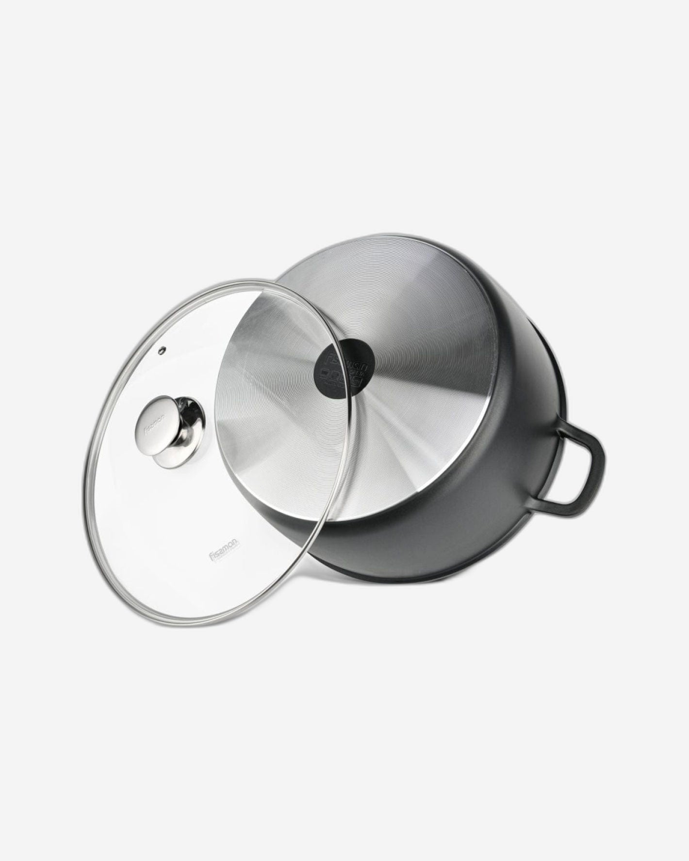 قدر فيسمان للطهي من الألومنيوم مع طلاء غير لاصق GRETA 28x12.5 سم/6.5 لتر مع غطاء زجاجي