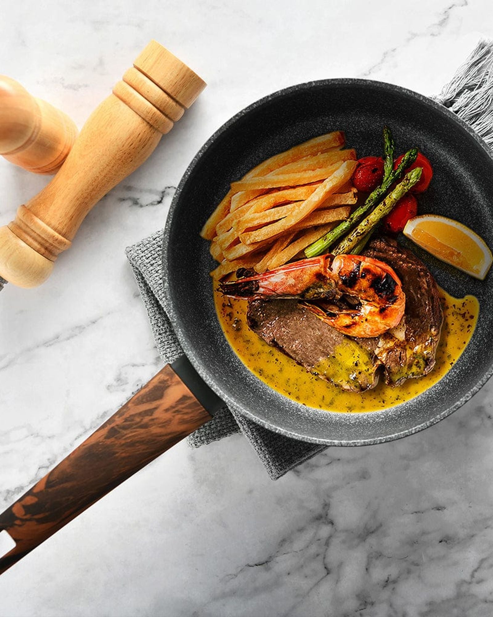 مقلاة فيسمان كابيلا سيريز ألومنيوم رمادي/أسود 28 سم