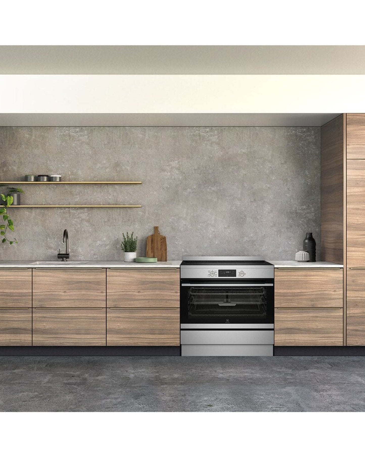 طباخ إلكترولوكس قائم بذاته مع موقد سيراميك وفرن كهربائي كبير سعة 116 لترًا 90 سم