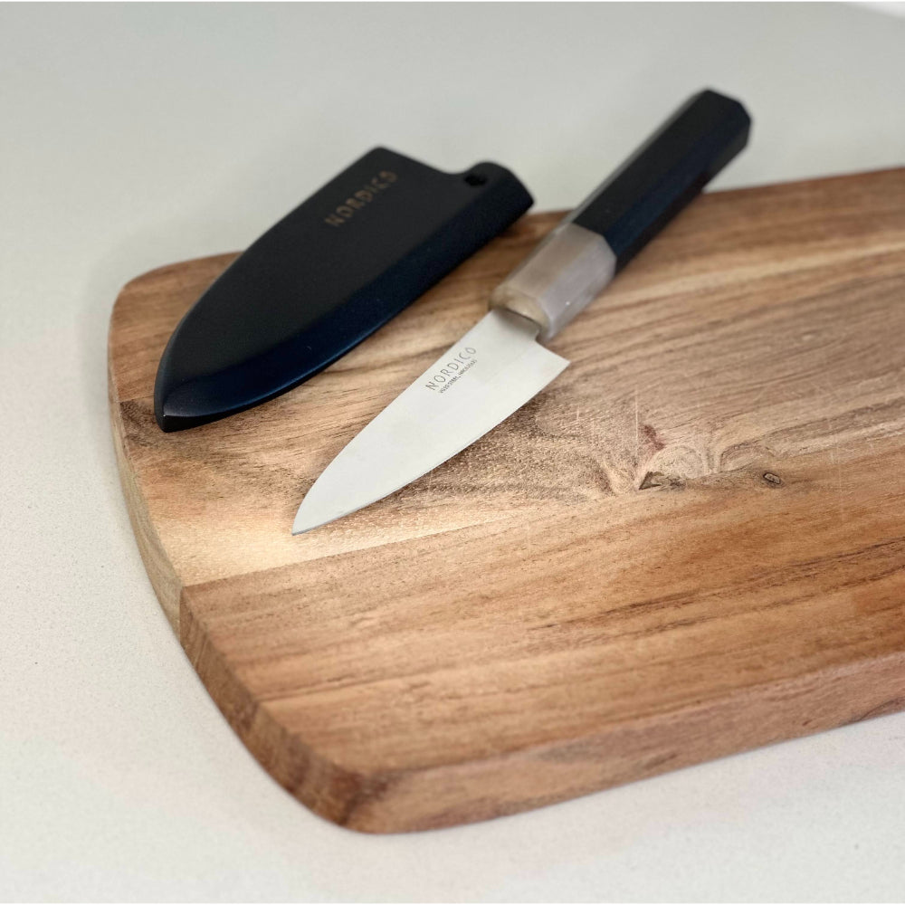 سكين تقشير نورديكو VG-10، ياباني، مقاس 4 بوصات، مع غمد خشبي - هدايا