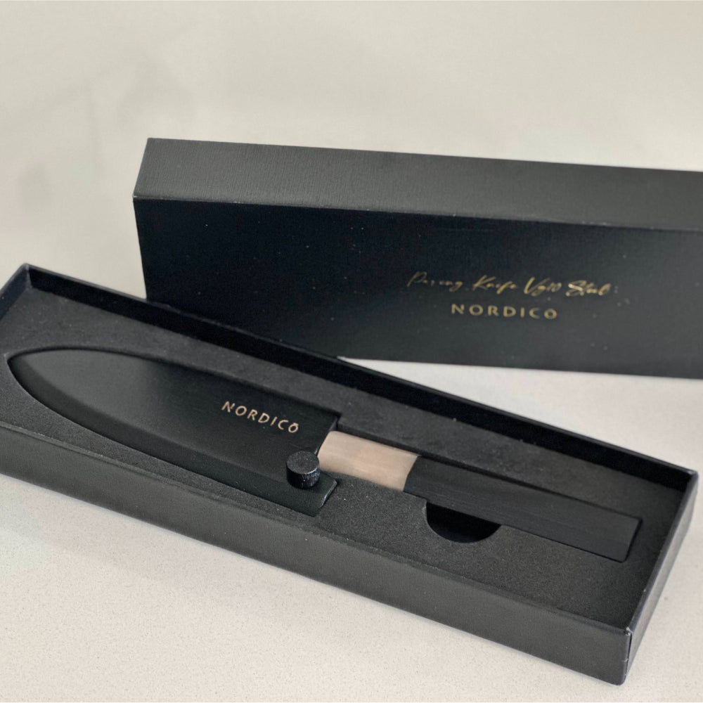 سكين تقشير نورديكو VG-10، ياباني، مقاس 4 بوصات، مع غمد خشبي - هدايا