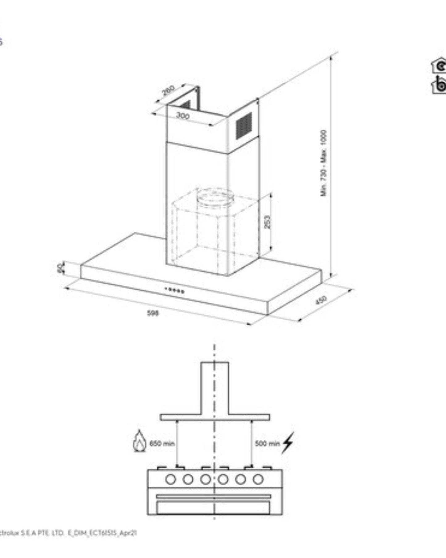 شفاط إلكترولوكس المنحدر 60 سم