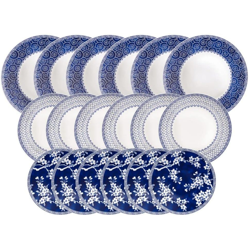 طقم عشاء ترامونتينا برازيل أوميكو مزخرف من البورسلين، مكون من 18 قطعة