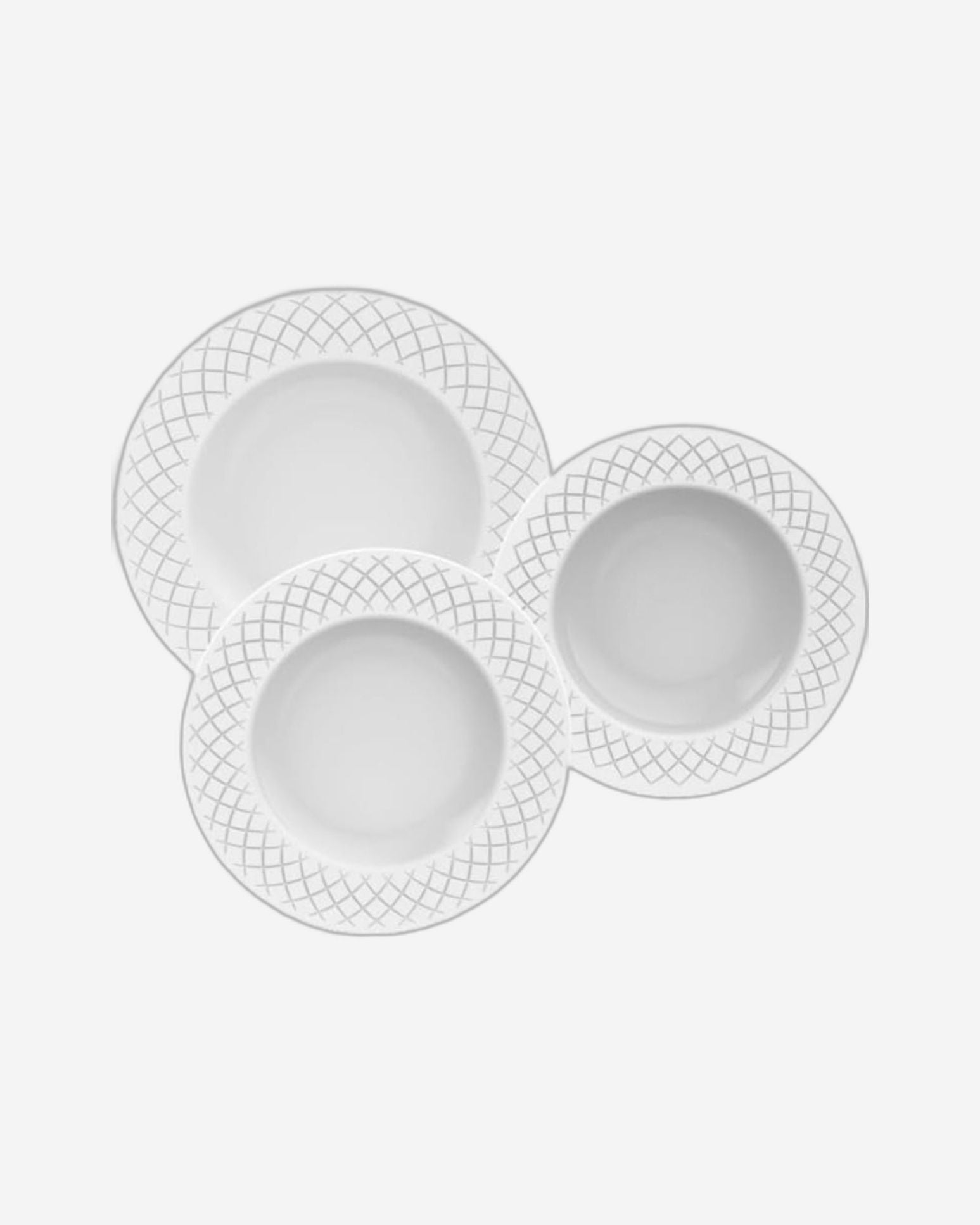 طقم عشاء بورسلين إنجريد من ترامونتينا برازيل، ١٢ قطعة