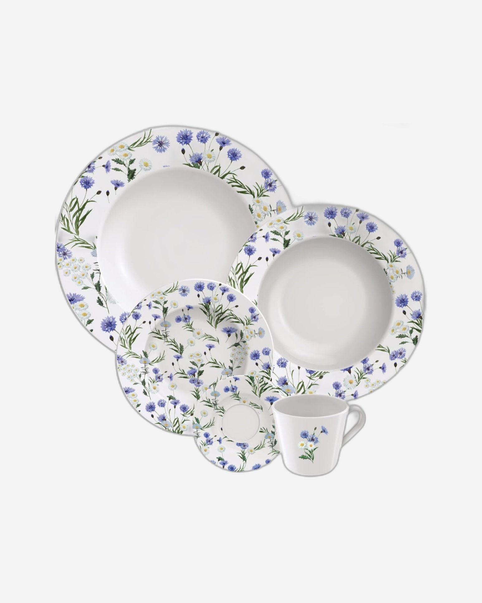 طقم عشاء ترامونتينا برازيل آنا أليس المزخرف من البورسلين، مكون من 20 قطعة