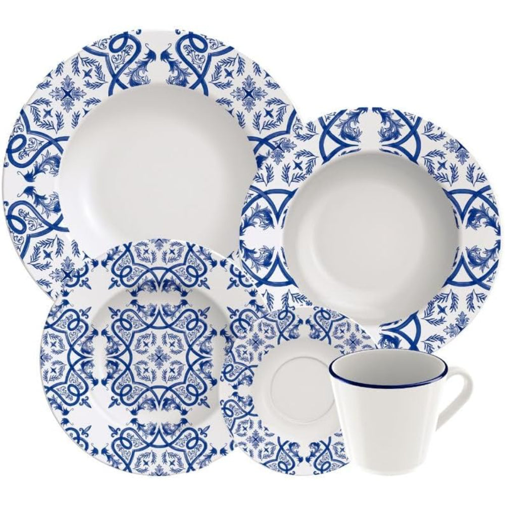 Tramontina Brazil Algarve 20 Pieces Decorated Porcelain Dinner Set