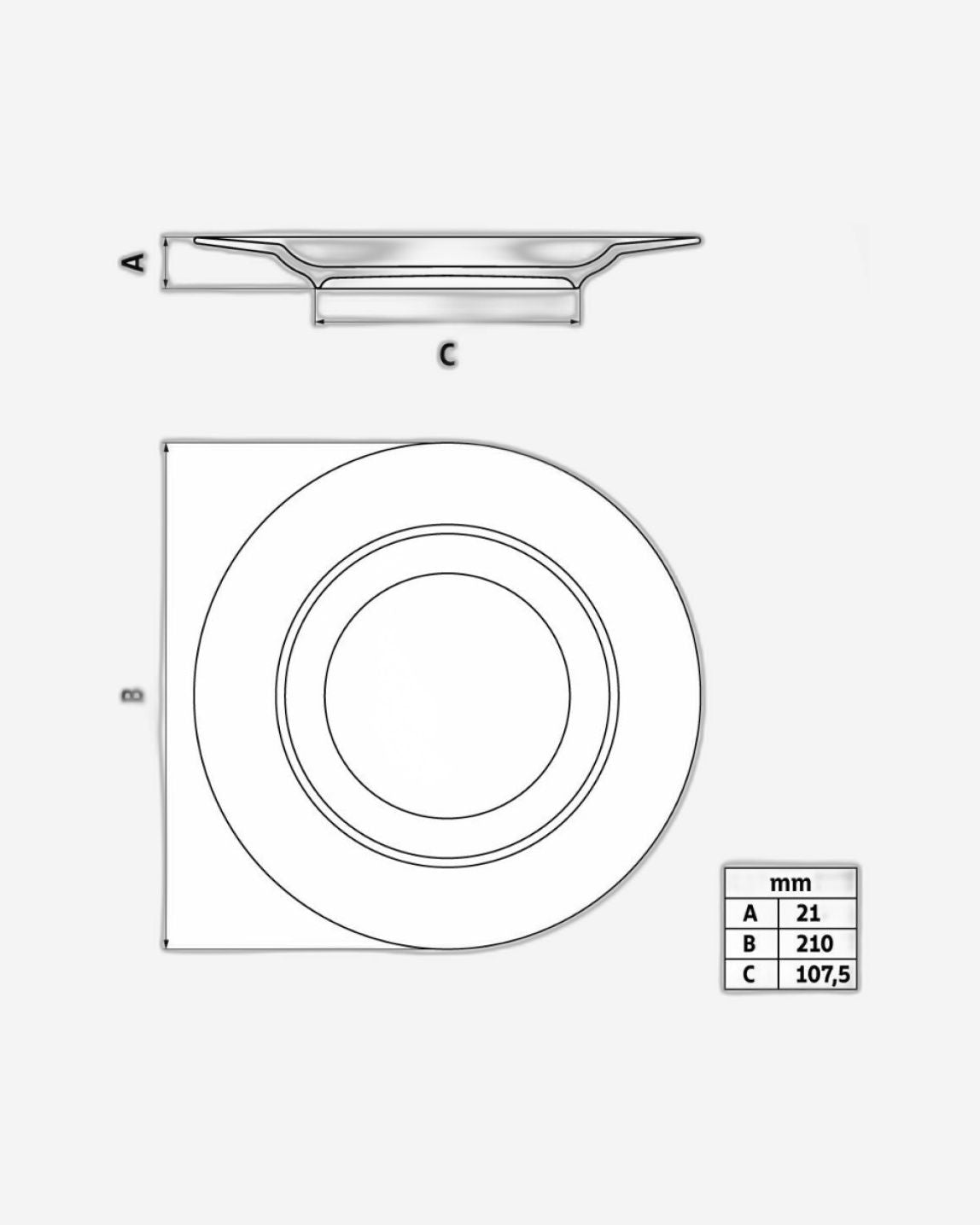 ترامونتينا إيلينا طبق حلوى بورسلين 21 سم