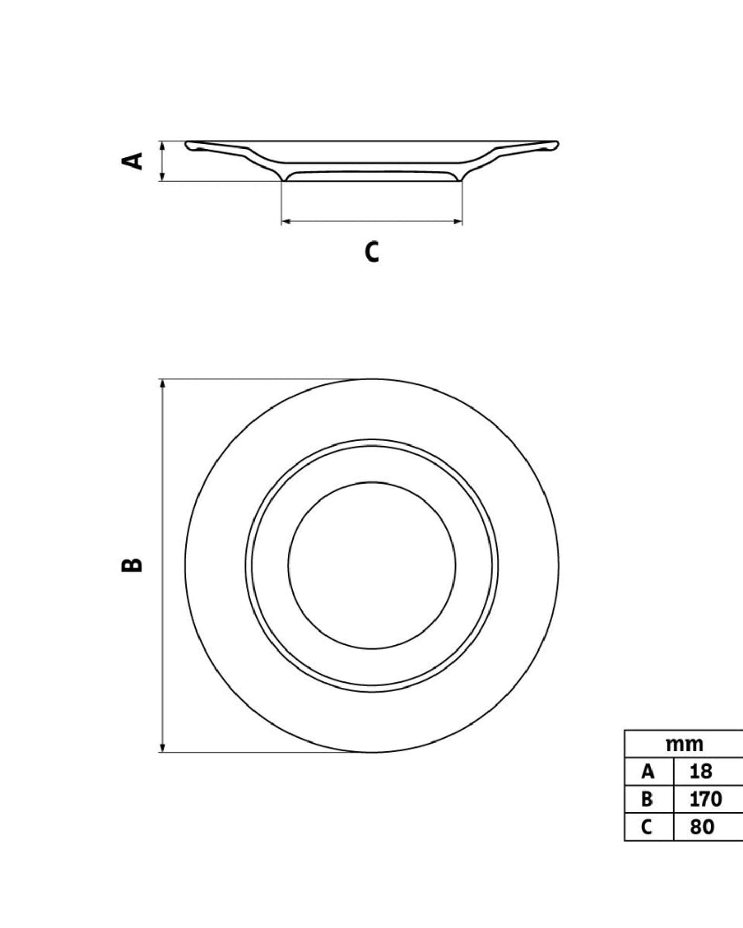 طبق خبز من الخزف من ترامونتينا إيلينا، قطره 17 سم