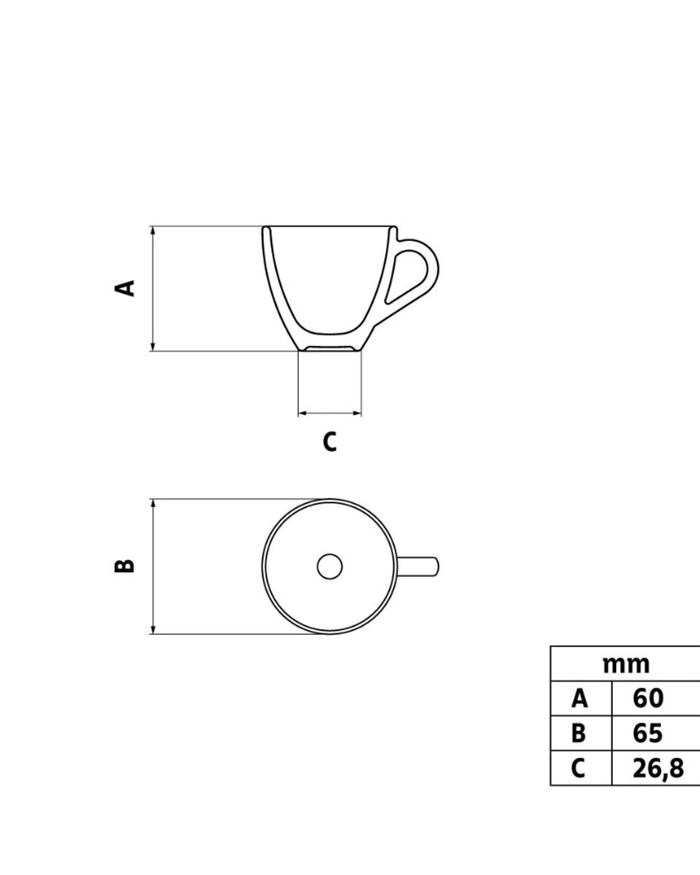 ترامونتينا باولا كوب إسبريسو بورسلين 95 مل