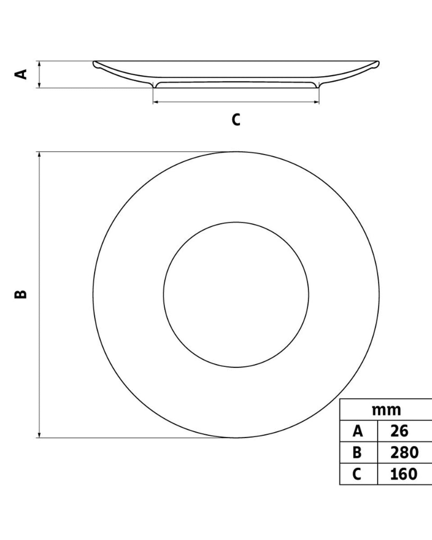 ترامونتينا باربارا طبق عشاء بورسلين مقاس 28 سم