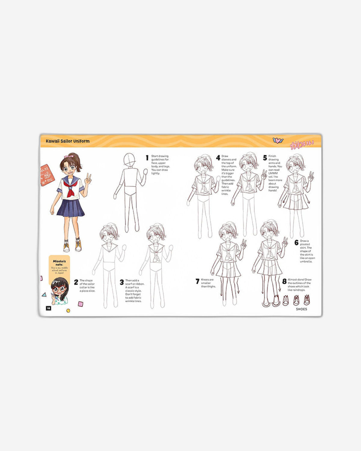 كيفية رسم أزياء مانجا كاواي