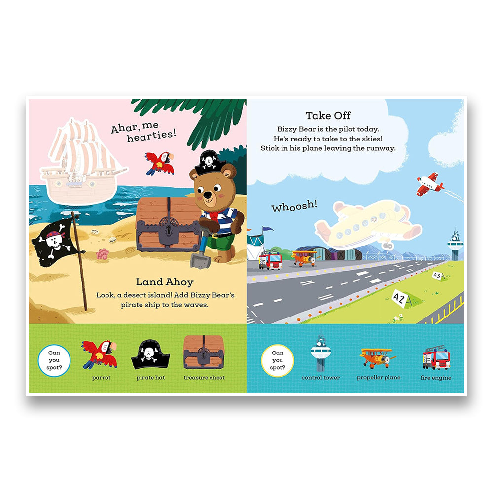 بيزي بير: كتابي الأول للملصقات - أشياء يمكن أن تذهب