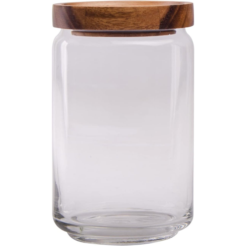 Glass Canister (L)W/Stackable Lid 750ml