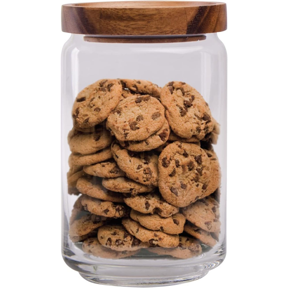 علبة بيلي الزجاجية (L) مع غطاء قابل للتكديس سعة 750 مل