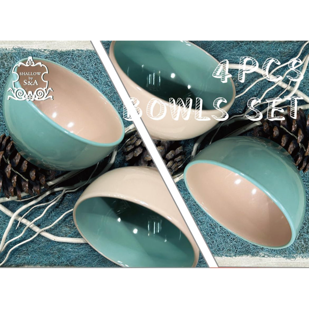 طقم أوعية عميقة من شالو موير، مكون من 4 قطع، أدوات مائدة للمطبخ، سيراميك، خزفي - قطعتان | قطر 14 سم