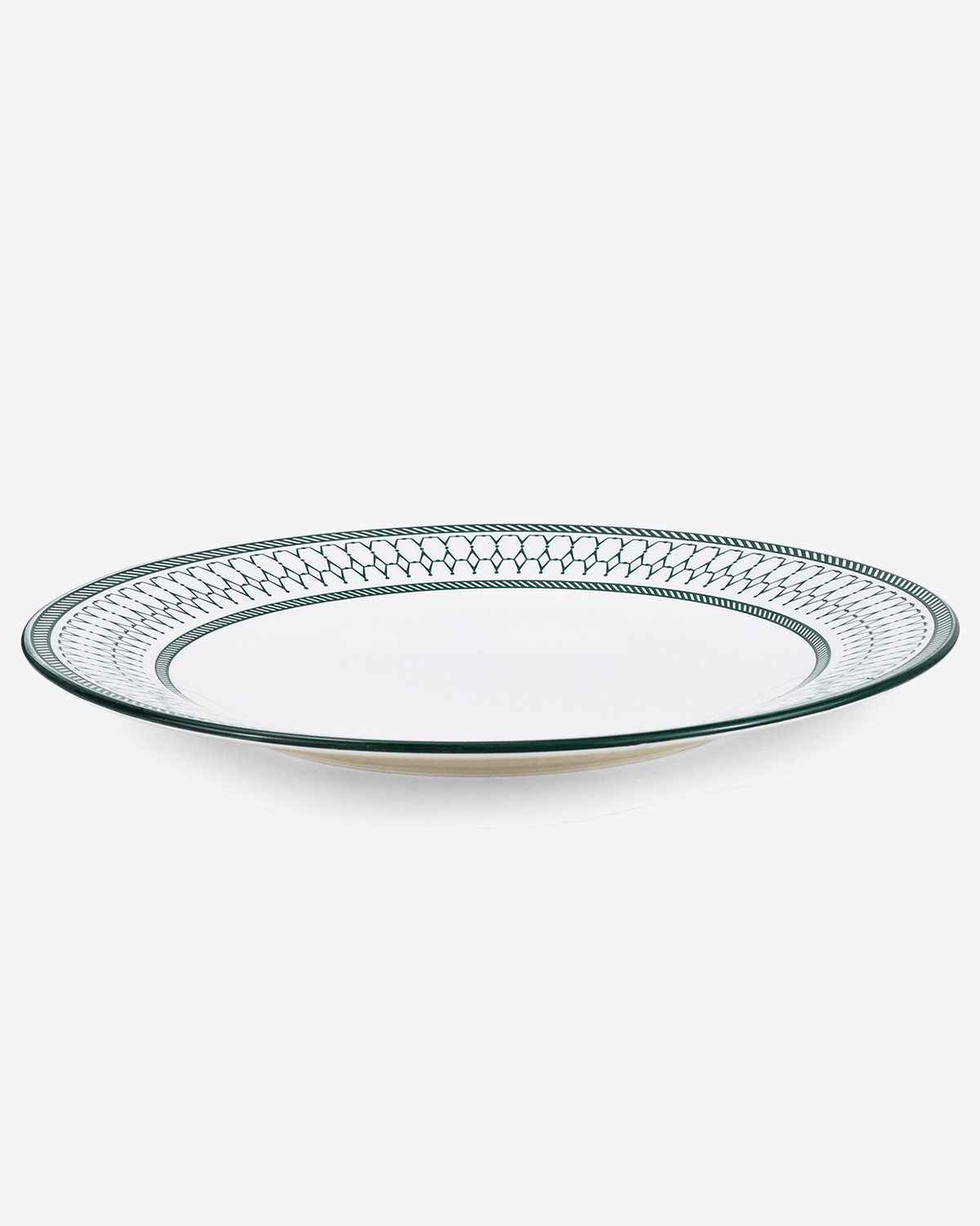 Shallow Amalfi 12-Piece Porcelain Dinner Set, Green