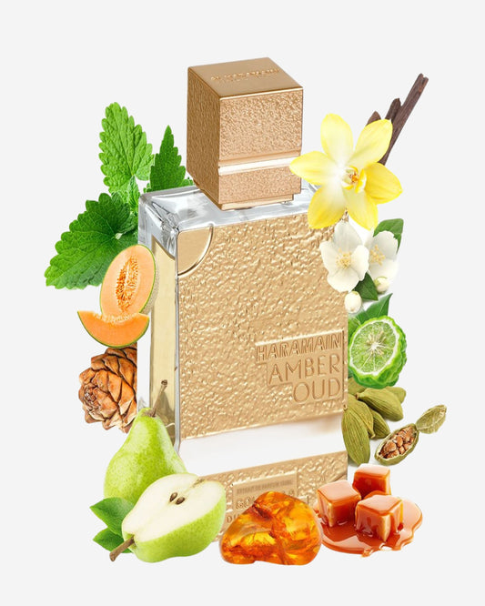 عطر الحرمين أمبر عود جولد 999.9 دبي إيديشن مع بخاخ قابل لإعادة التعبئة، إكستريه دو بارفان، 100 مل