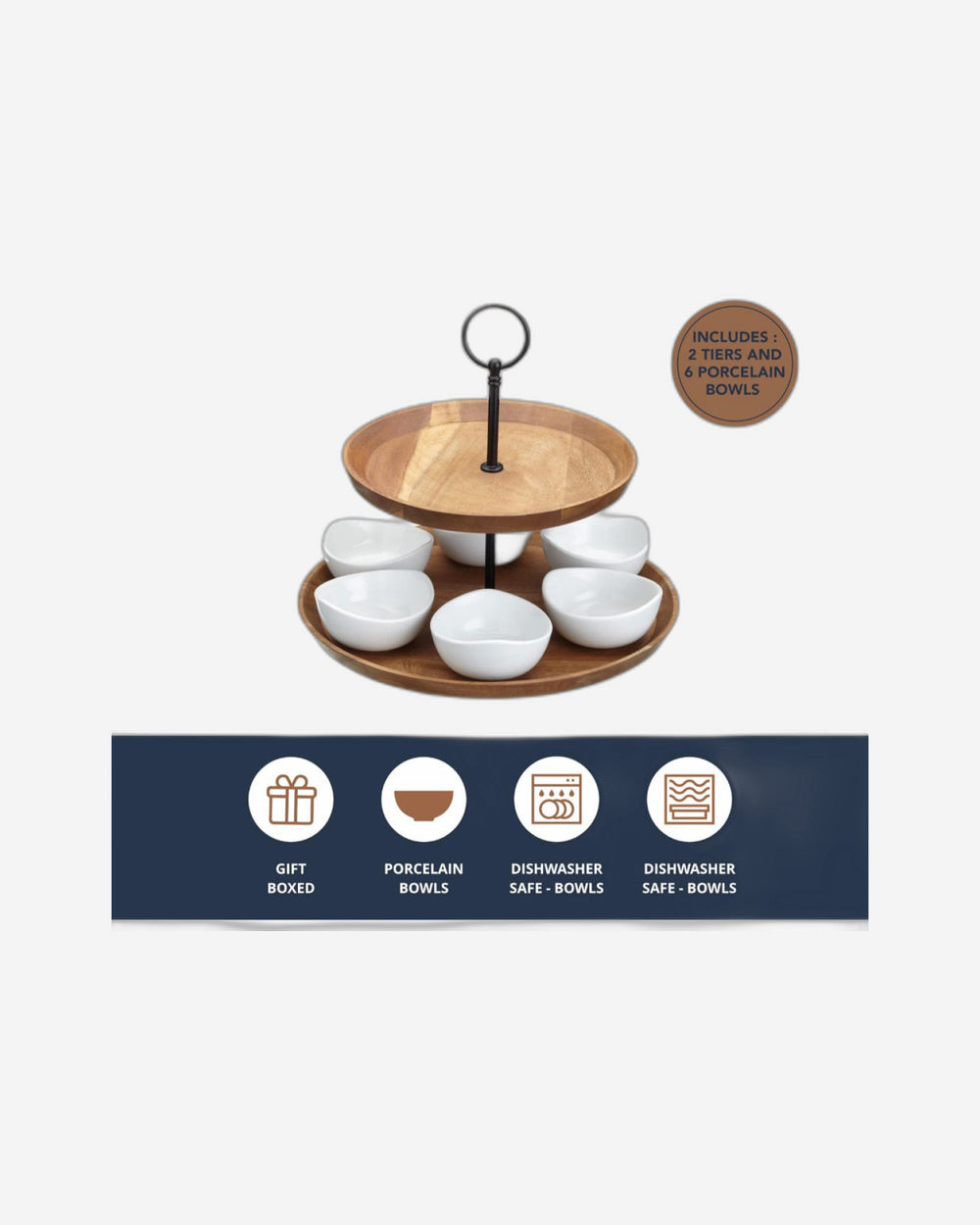 حامل تقديم فني مكون من طبقتين 25×24 سم