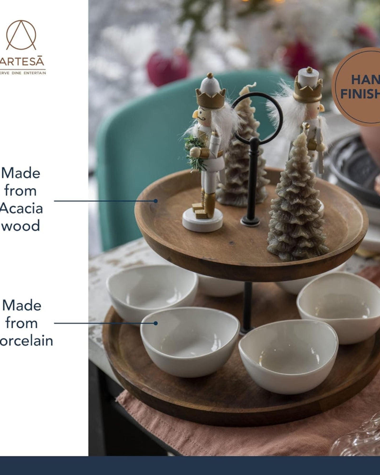 حامل تقديم فني مكون من طبقتين 25×24 سم