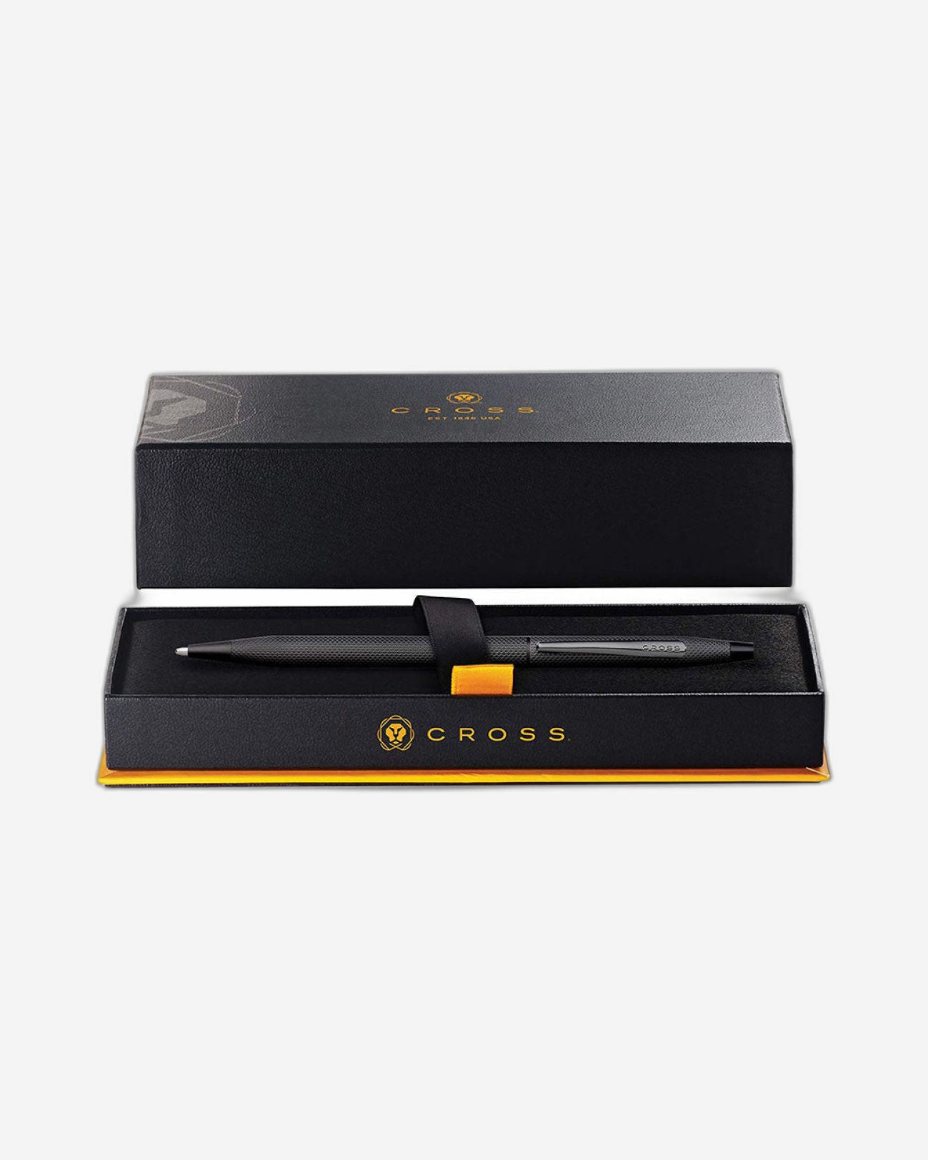 قلم حبر جاف كروس كلاسيك سينشري® أسود مصقول بتقنية Pvd مع نقش ماسي محفور - AT0082-122