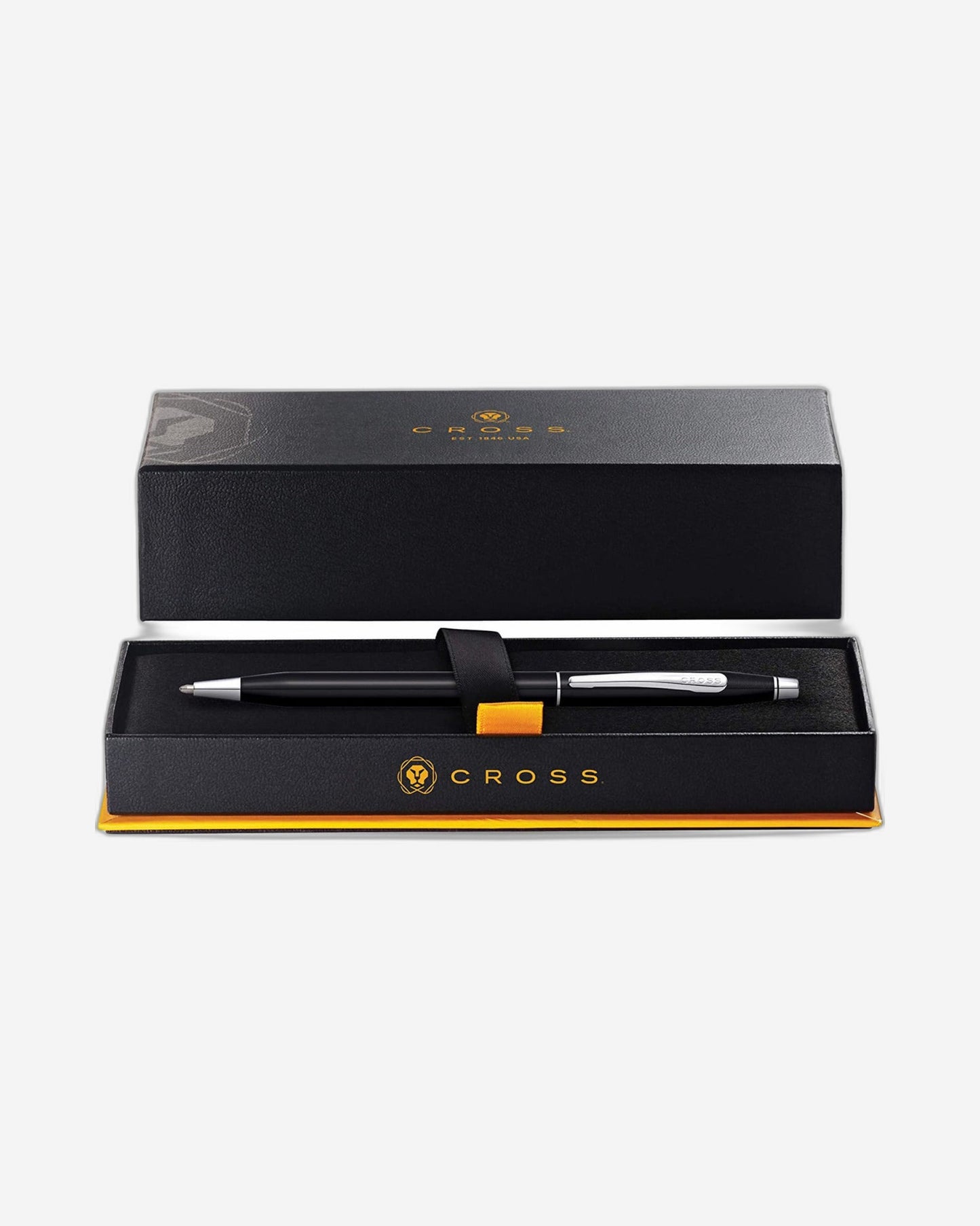 قلم حبر جاف كروس كلاسيك سينشري® أسود مطلي بالكروم المصقول - AT0082-77