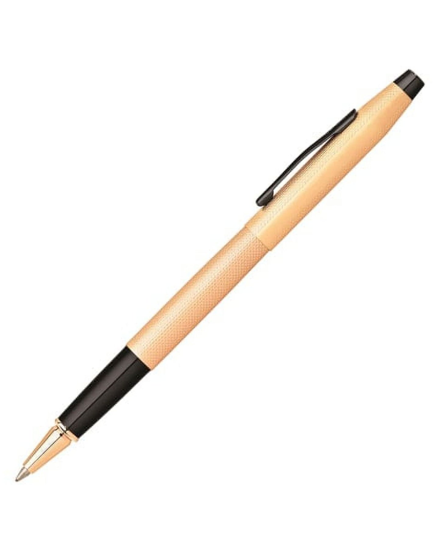 Cross Classic Century® Brushed Rose-Gold Pvd With Engraved Engine-Turned Diamond-Pattern Finish With Black Pvd Appointments Selectip® Rollerball Pen