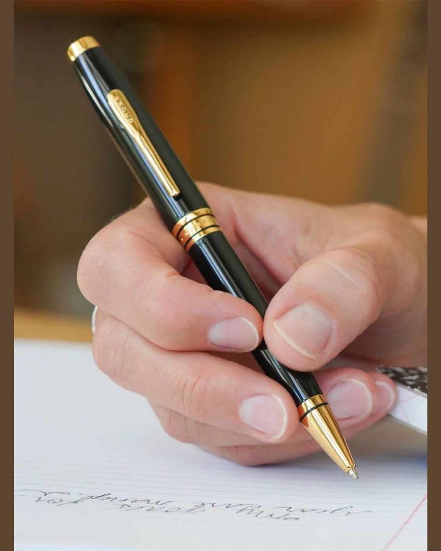 قلم حبر جاف كروس كوفنتري أسود مطلي بالذهب - AT0662G-11
