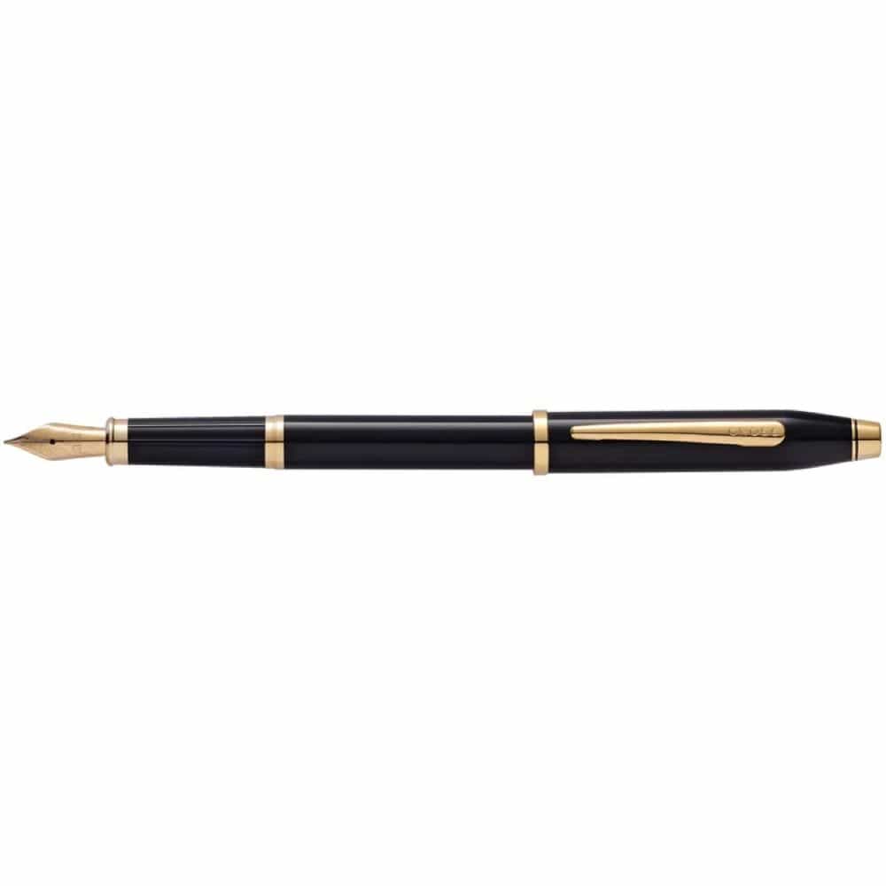 Cross Century® Ii Black Lacquer With 23Kt Gold-Plated Appointments And 23Kt Gold-Plated Medium Nib Fountain Pen