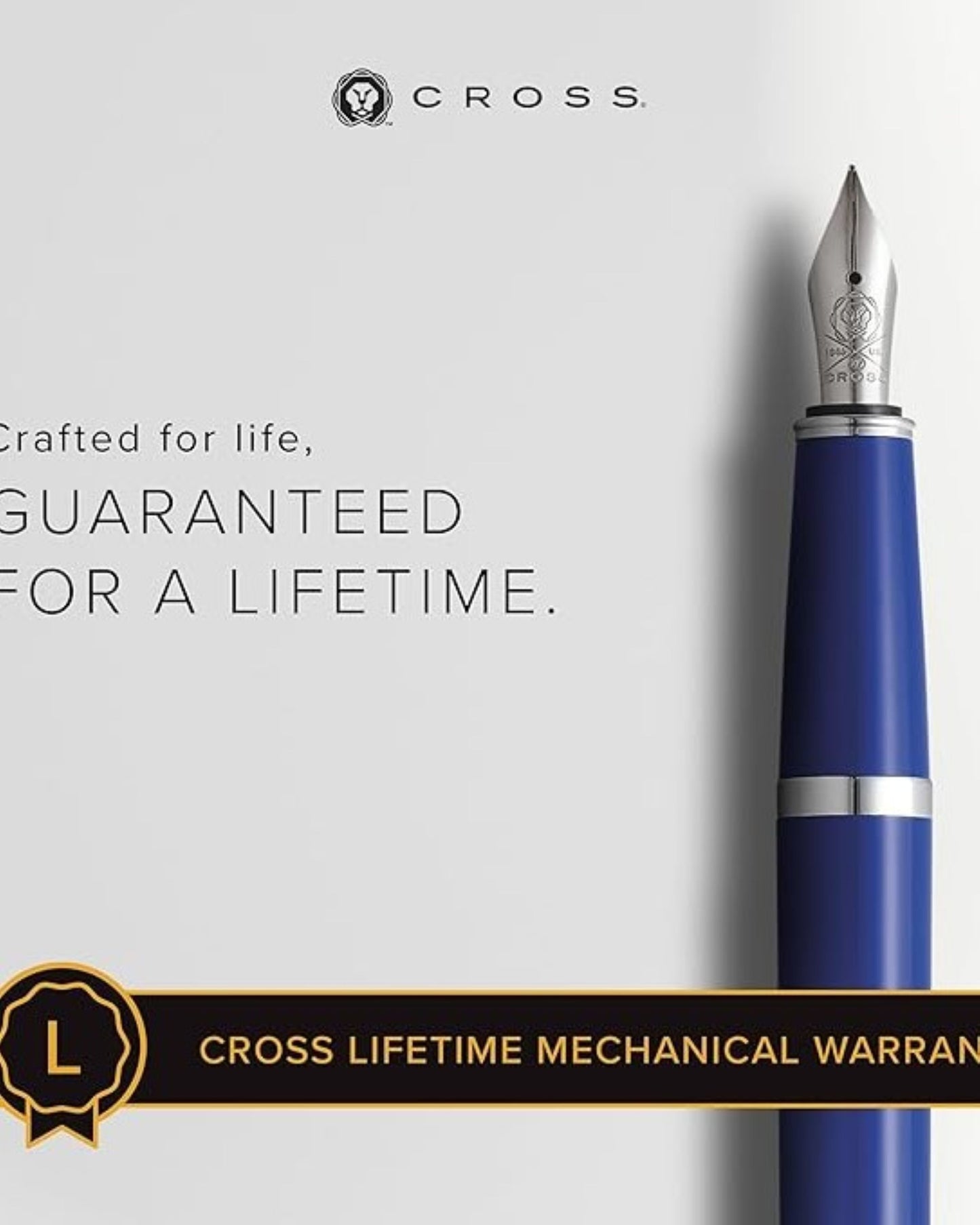 قلم حبر Cross Bailey Light™ أزرق لامع من الراتنج مع ريشة رفيعة جدًا