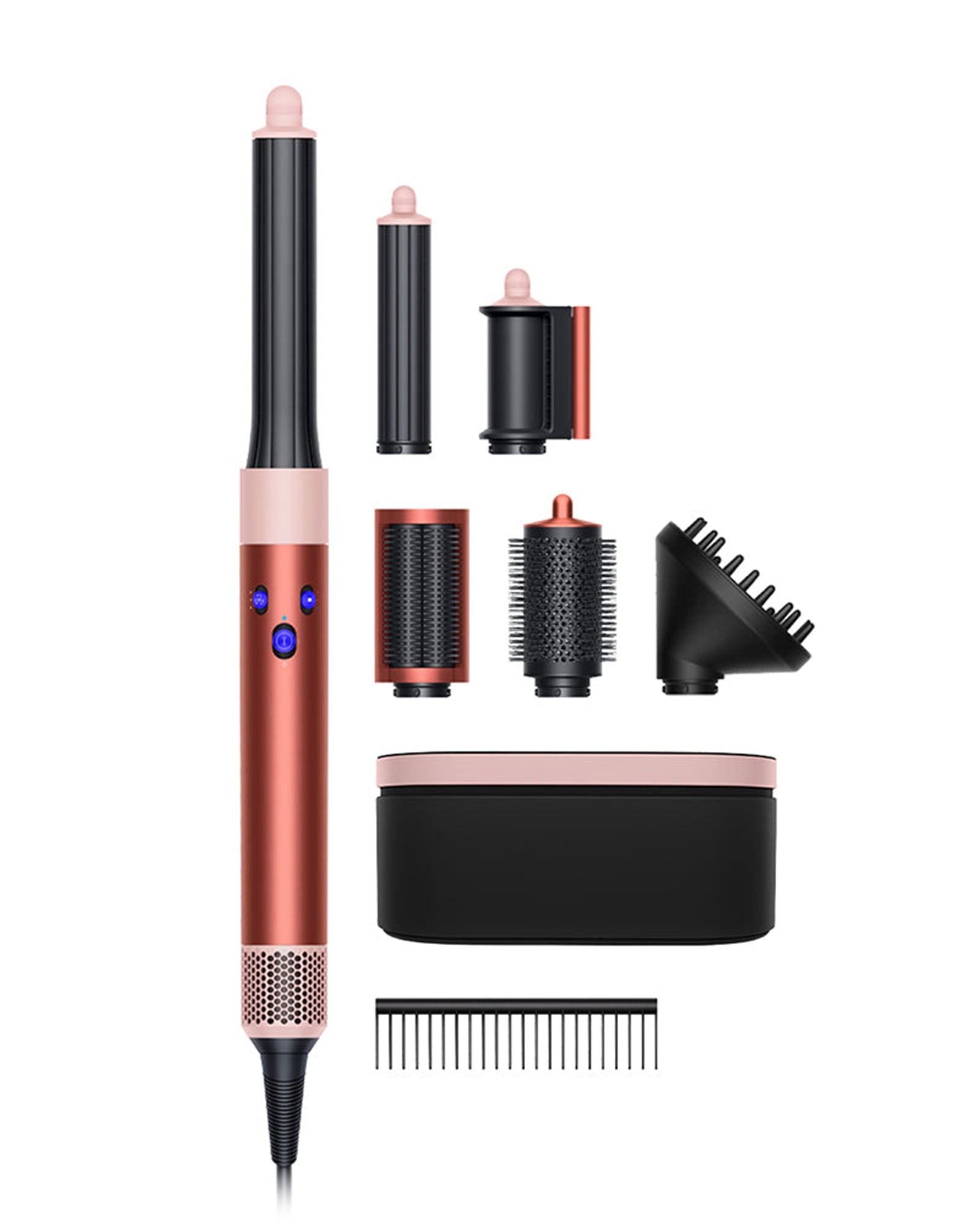 جهاز تصفيف وتجفيف الشعر متعدد الاستخدامات من دايسون إير راب، لون برونزي فراولة/وردي فاتح