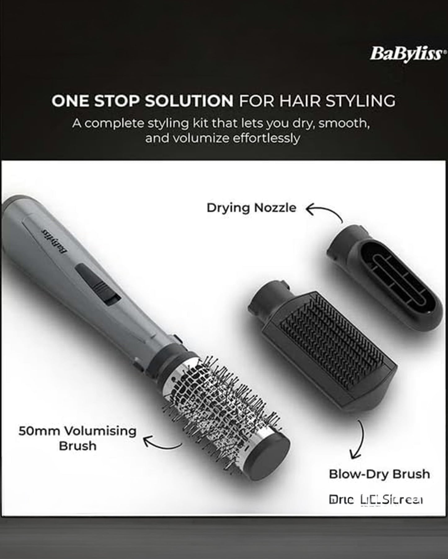 BaByliss Xanadu Air Styler, 1000W, Dark Grey – AS261SDE (ESMA Certified)