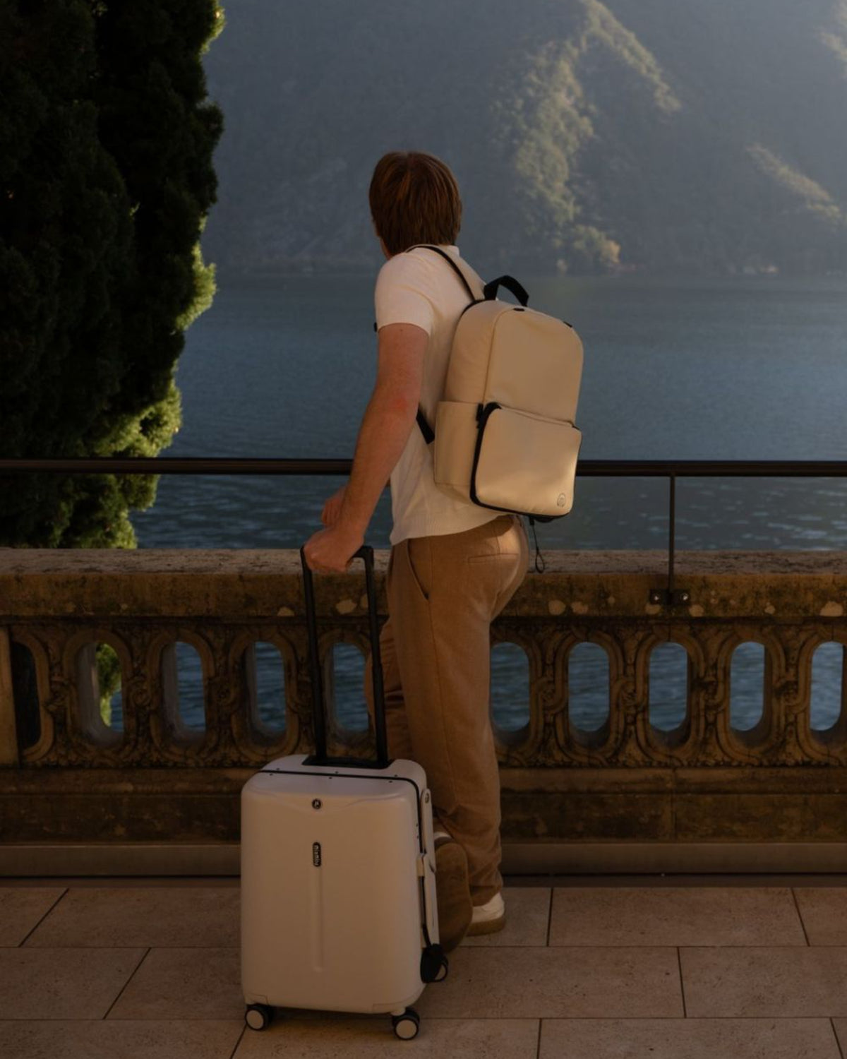 MiaMily Expanding 17" Laptop Backpack - Beige