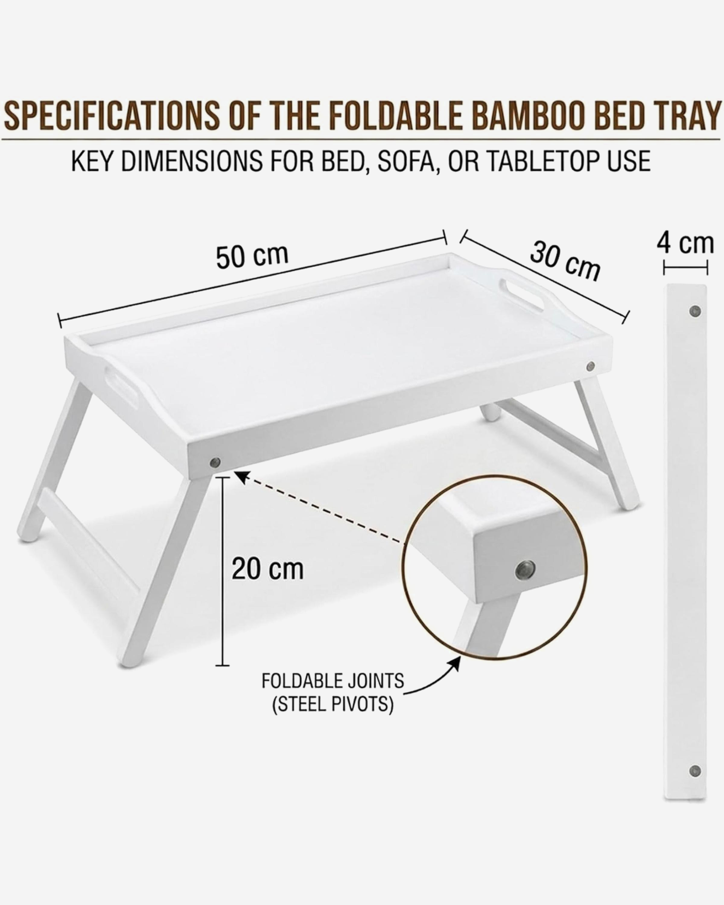 Cuisine Art Foldable Bamboo Bed Tray Table 30 × 50 cm (variant 2)