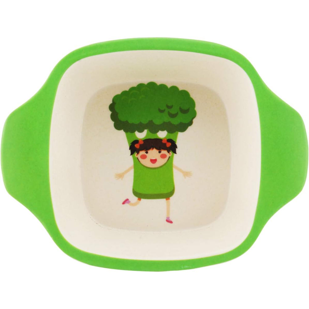 طقم أدوات طعام للأطفال من ألياف الخيزران من كويزين آرت | أطباق وأوعية وأكواب صديقة للبيئة للأطفال | خفيفة الوزن ومتينة | تصاميم مرحة