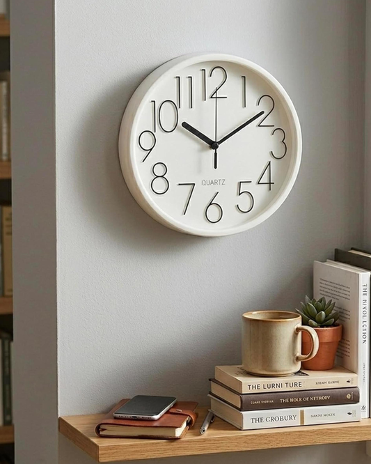 Cuisine Art Round Wall Clock 20 cm White