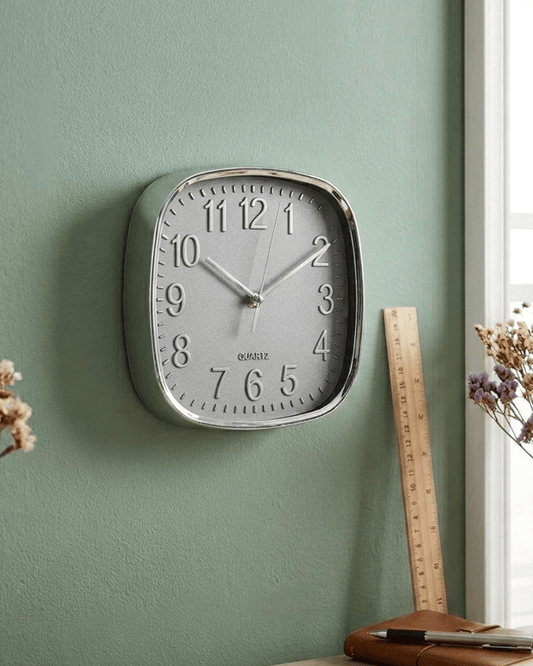 Cuisine Art Square Wall Clock 20 cm Grey