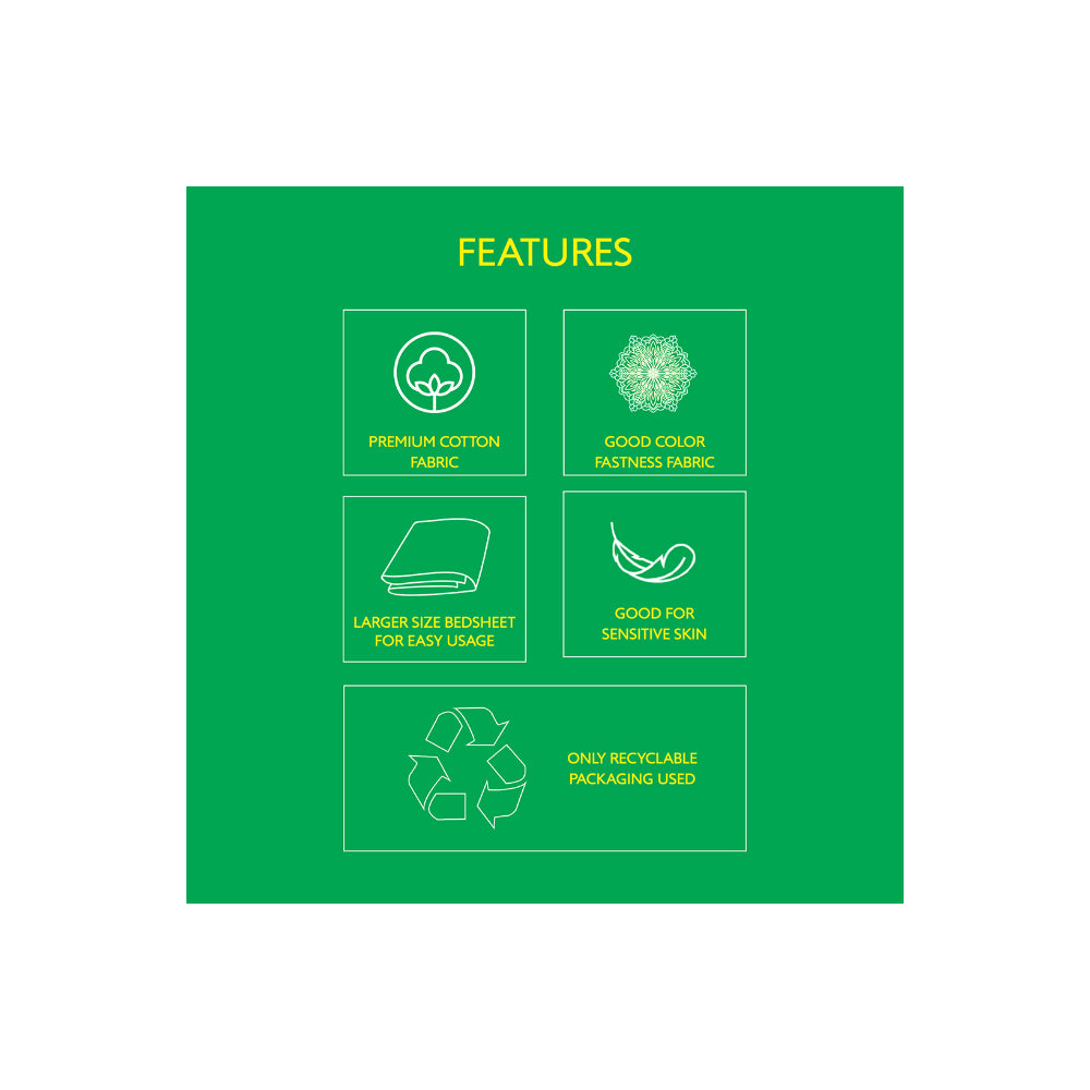 ملاءة سرير سفاري 210TC كينج من يونايتد كولورز أوف بينيتون مع غطائي وسادة باللون الأخضر الهادئ