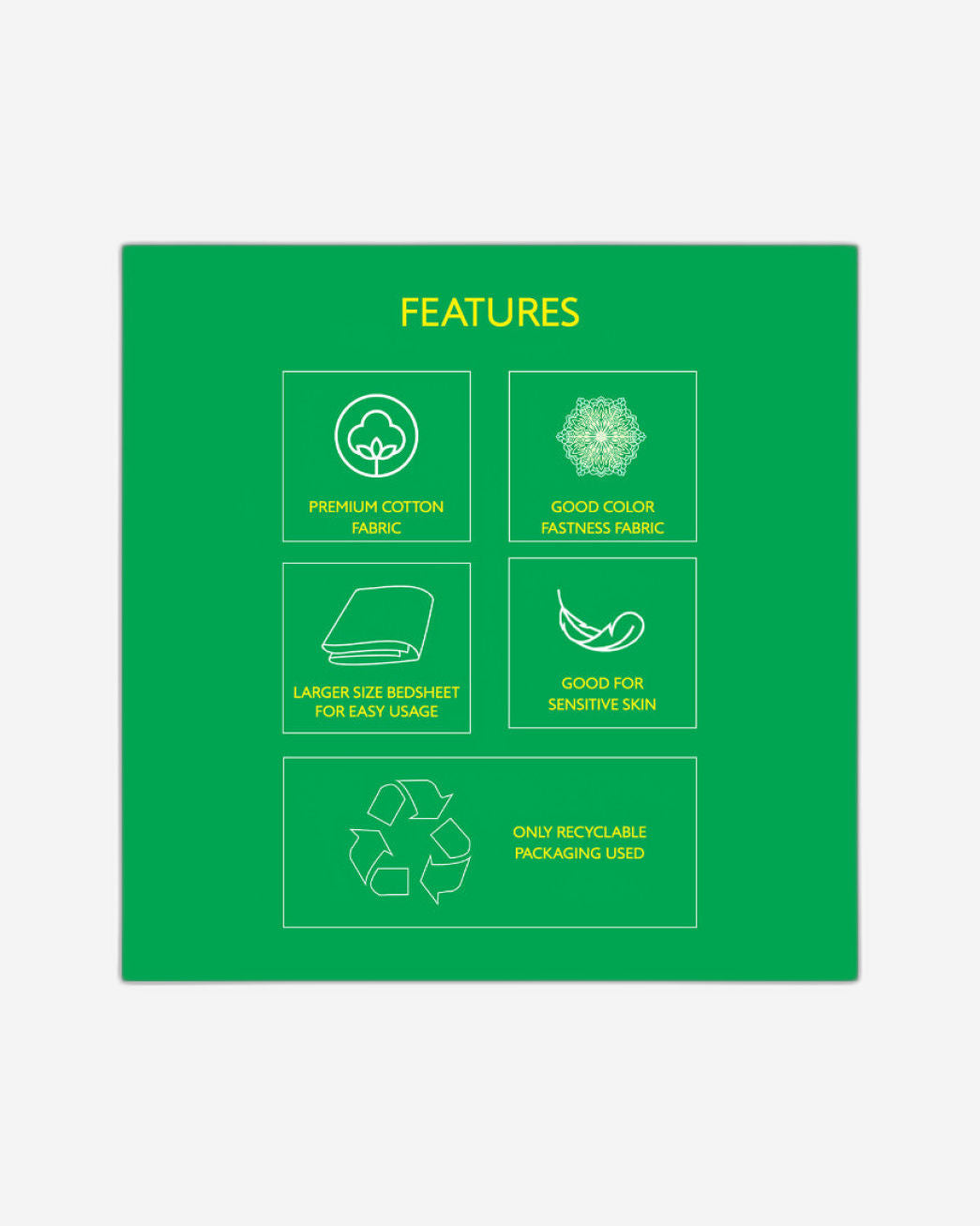 ملاءة سرير سفاري 210TC كينج من يونايتد كولورز أوف بينيتون مع غطائي وسادة باللون الأخضر الهادئ