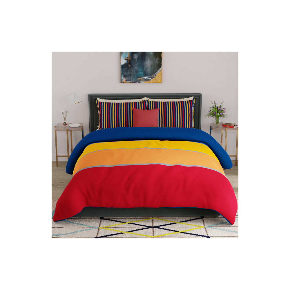 United Colors of Benetton Safari 144 TC King Bedsheet with 2 Pillow covers Multi