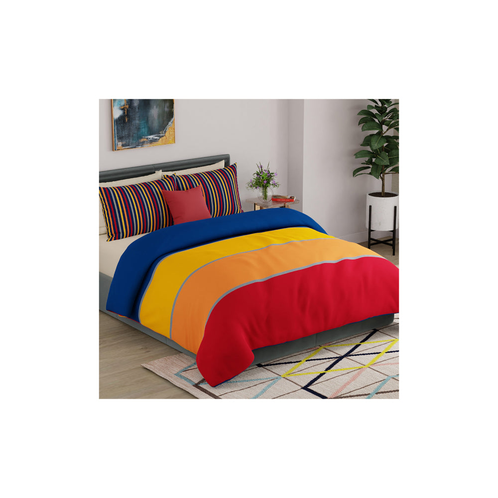 ملاءة سرير كينج سفاري 144 TC من يونايتد كولورز أوف بينيتون مع غطائي وسادة متعدد الألوان