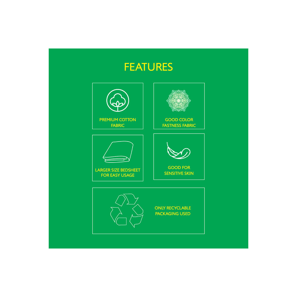 ملاءة سرير كينج سفاري 144 TC من يونايتد كولورز أوف بينيتون مع غطائي وسادة متعدد الألوان