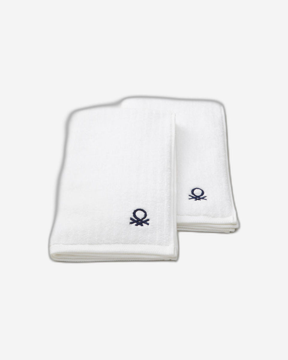 منشفة يد سفاري بيضاء من يونايتد كولورز أوف بينيتون (مجموعة من قطعتين) 450 جرام لكل متر مربع