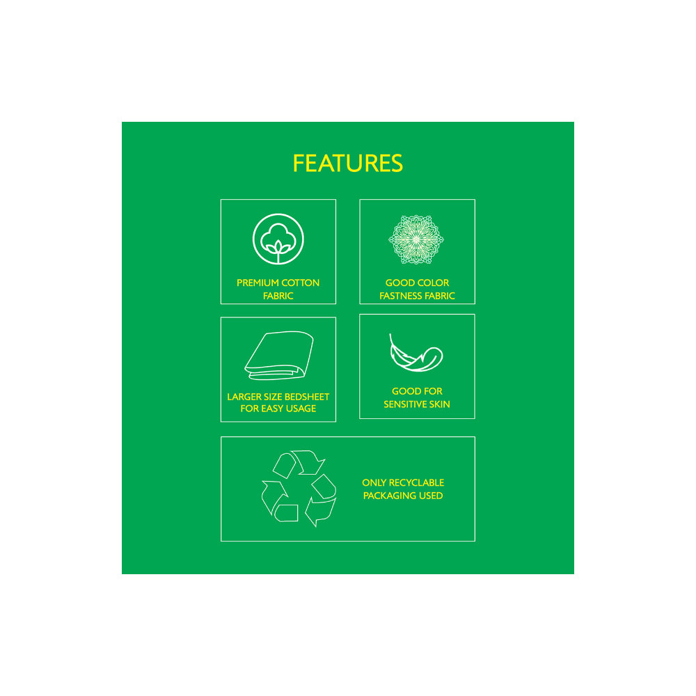 ملاءة سرير سوبر كينج من يونايتد كولورز أوف بينيتون رينبو 210 تي سي مع غطاءي وسادة باللون الأزرق