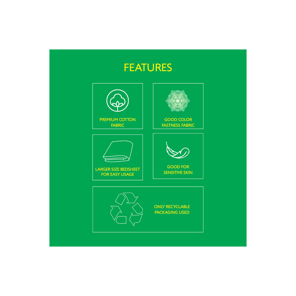 ملاءة سرير United Colors of Benetton Rainbow 210 TC Super King مع غطائي وسادة باللون الأزرق الداكن