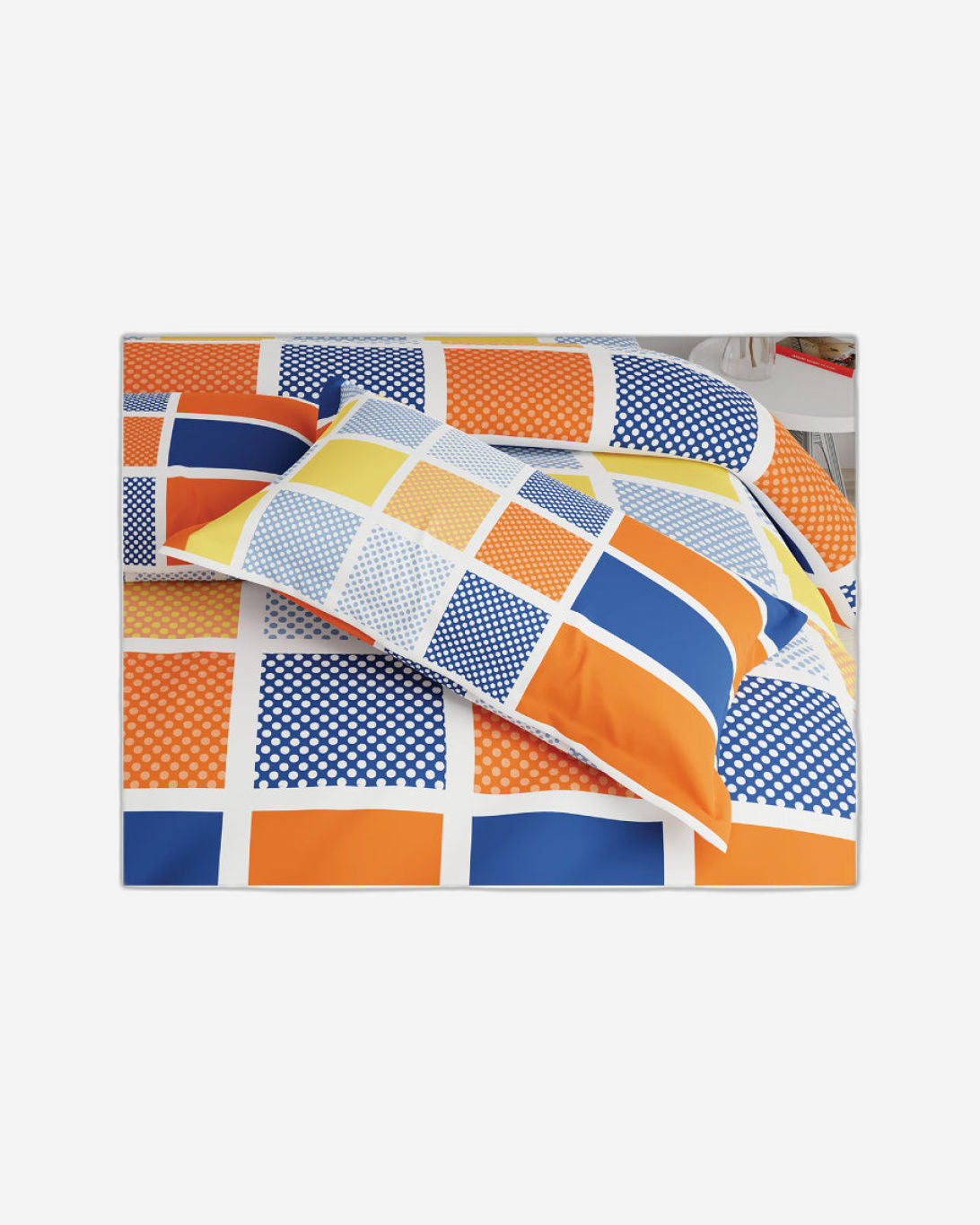 ملاءة سرير سوبر كينج من يونايتد كولورز أوف بينيتون رينبو 210 تي سي مع غطاءي وسادة رينبو