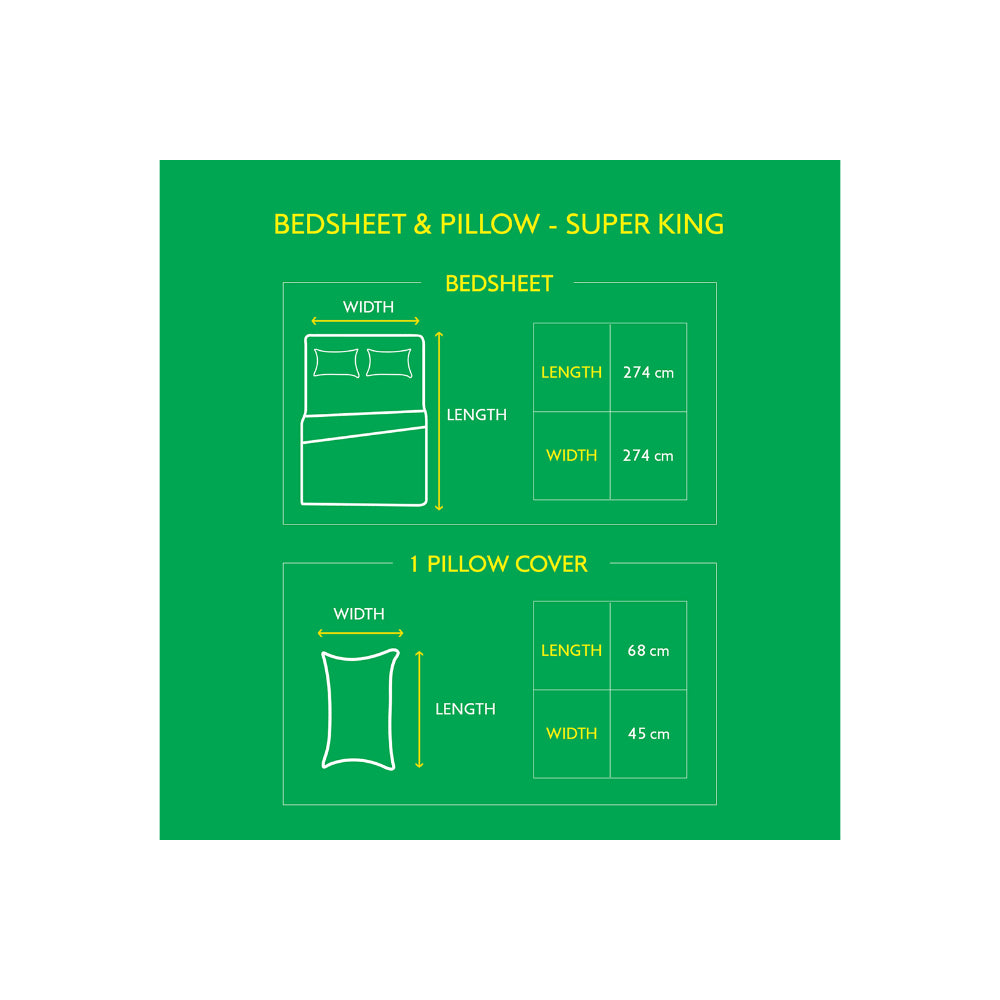 ملاءة سرير سوبر كينج من يونايتد كولورز أوف بينيتون رينبو 210 تي سي مع غطاءي وسادة رينبو
