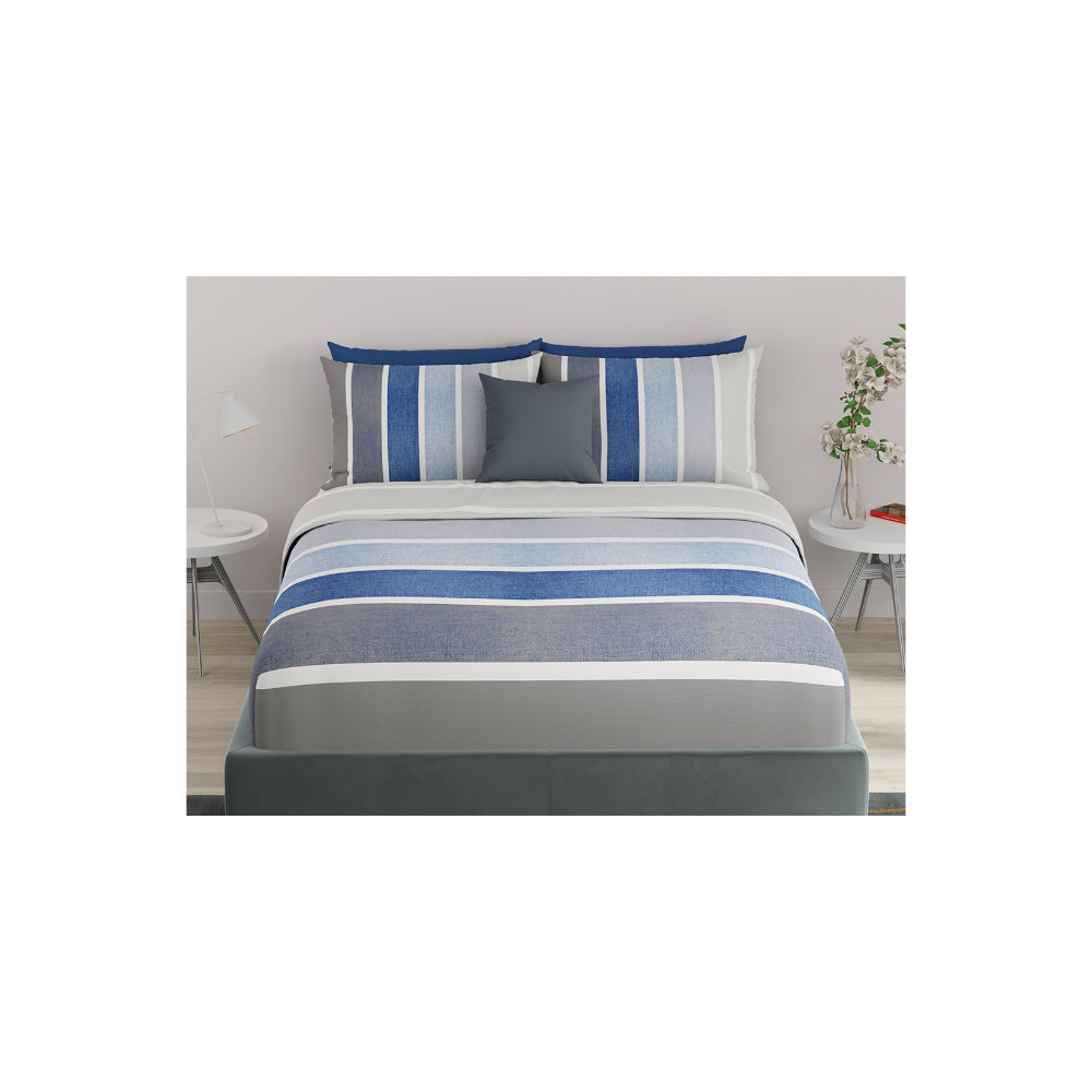 United colors of Benetton Rainbow Navy 210 TC Fitted sheet with 2 pillow covers