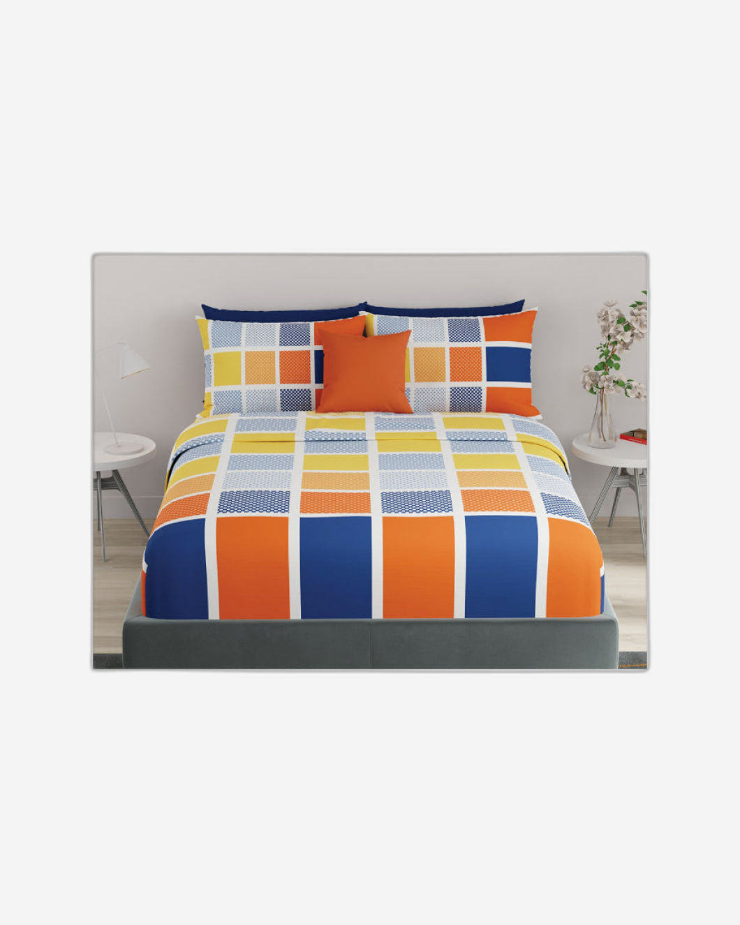 ملاءة سرير United Colors of Benetton Rainbow 210 TC مزودة بغطائي وسادة