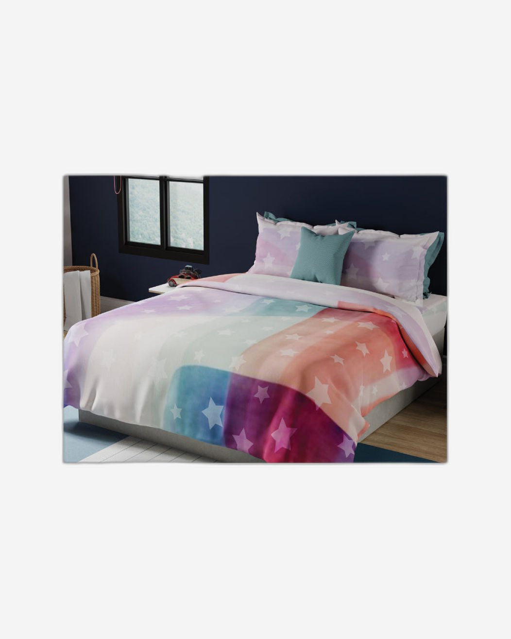 ملاءة سرير كينج من يونايتد كولورز أوف بينيتون كيدز 210 تي سي مع غطاءي وسادة بلون الخوخ