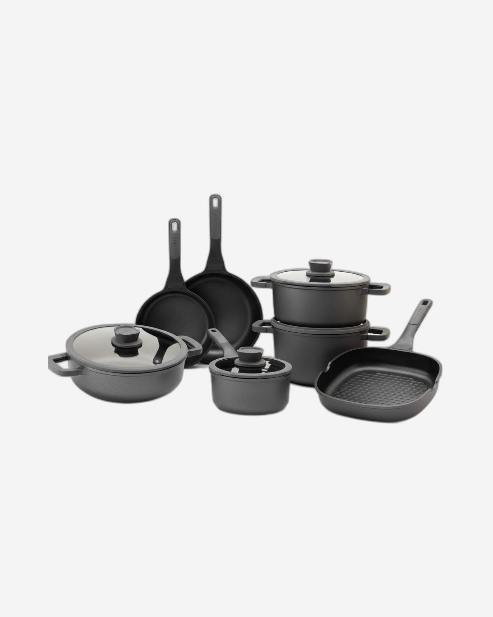 طقم أواني طهي بيرغوف ليو من الألومنيوم المصبوب، ١١ قطعة - رمادي - ٨٥٠٠٨٥٣